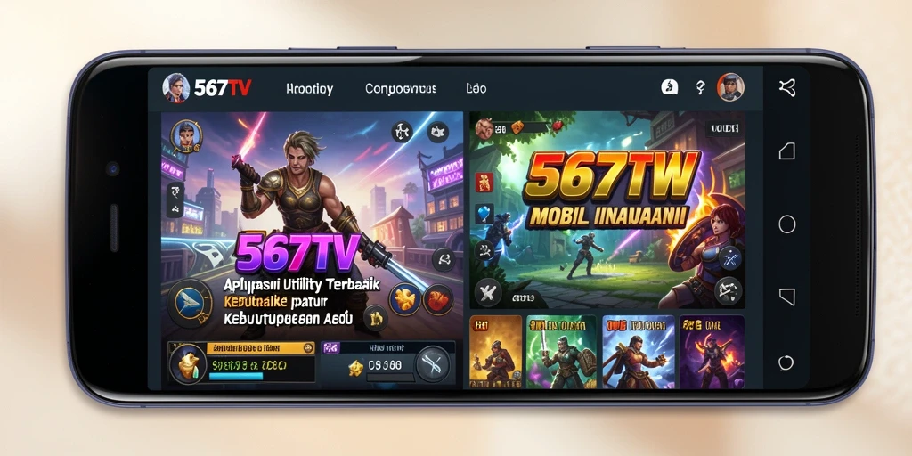 Tampilan antarmuka utama 567TV yang intuitif dan menarik.