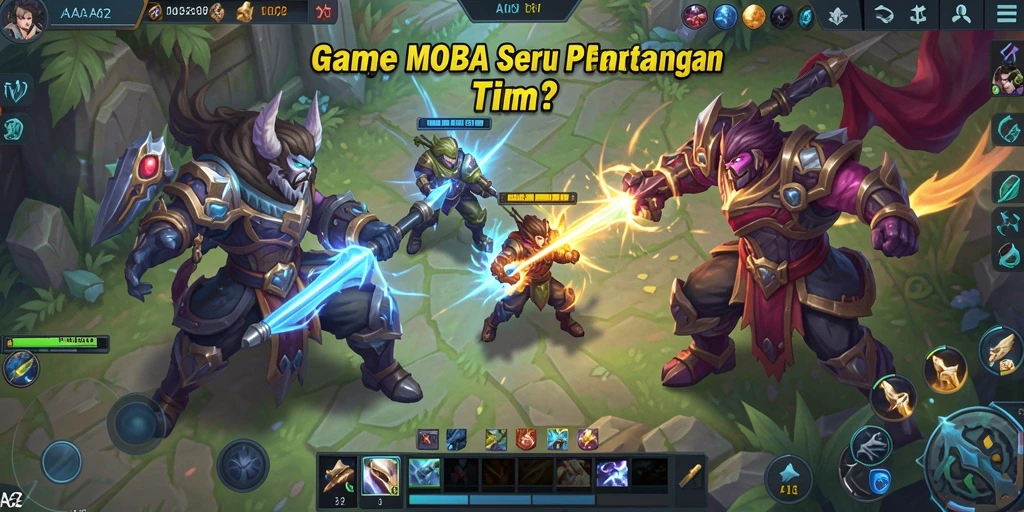 Screenshot gameplay AA62 menampilkan aksi tim yang intens.