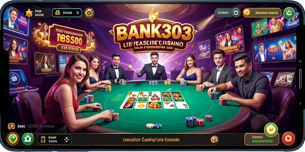 Tampilan gameplay seru BANK303 dalam Live Casino yang realistis.