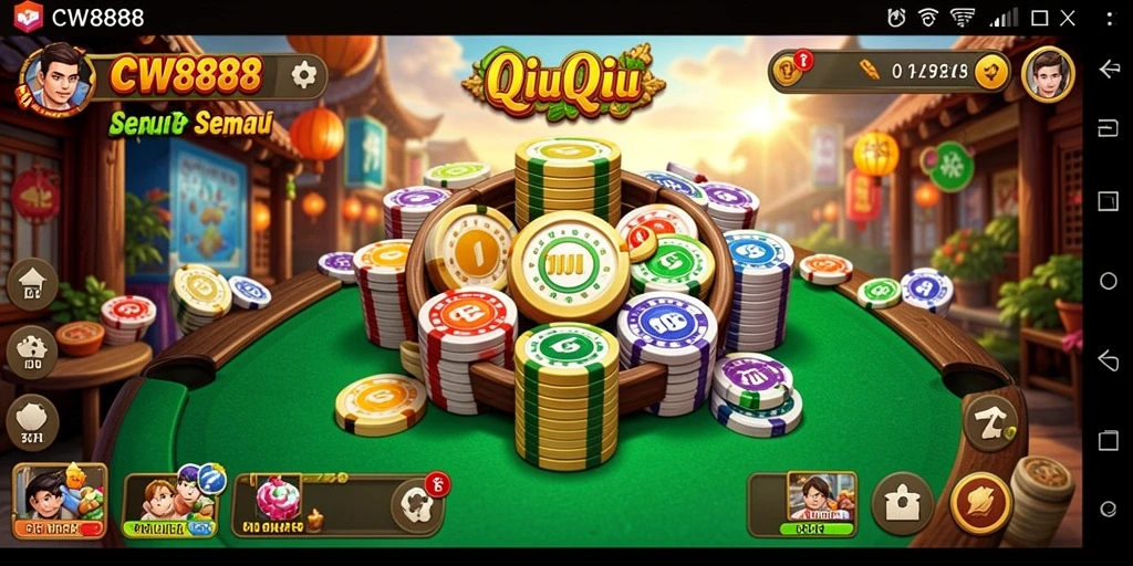Tampilan tangkapan layar CW8888 menampilkan gameplay QiuQiu yang menarik.