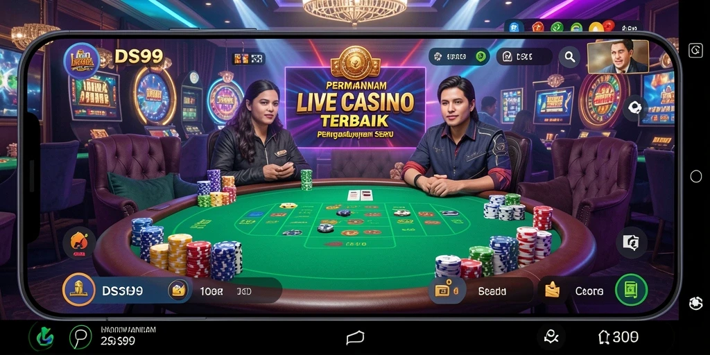 Menampilkan gameplay Live Casino yang interaktif dan menarik di DS99.