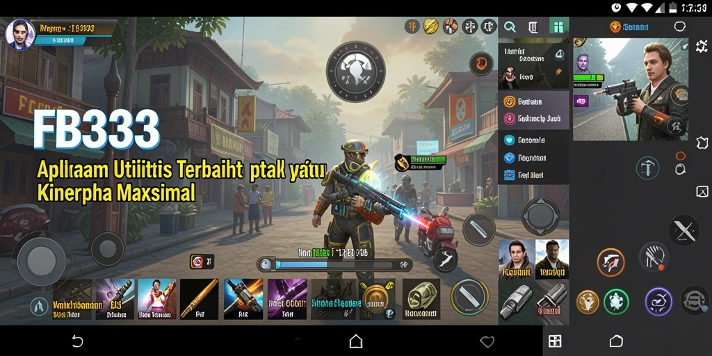 Screenshot FB333 menampilkan antarmuka aplikasi Utility yang modern dan fungsional.