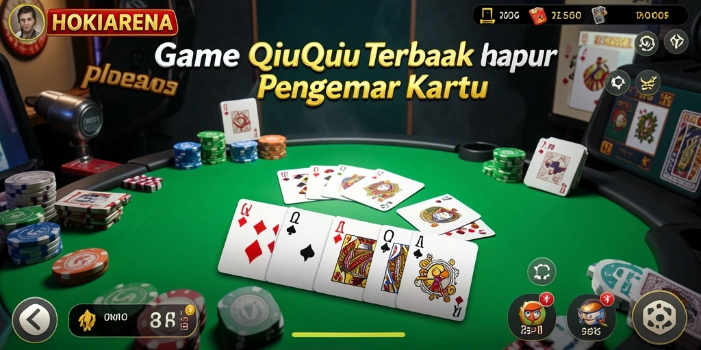 Screenshot gameplay HOKIARENA dengan pemain bersaing di meja QiuQiu.