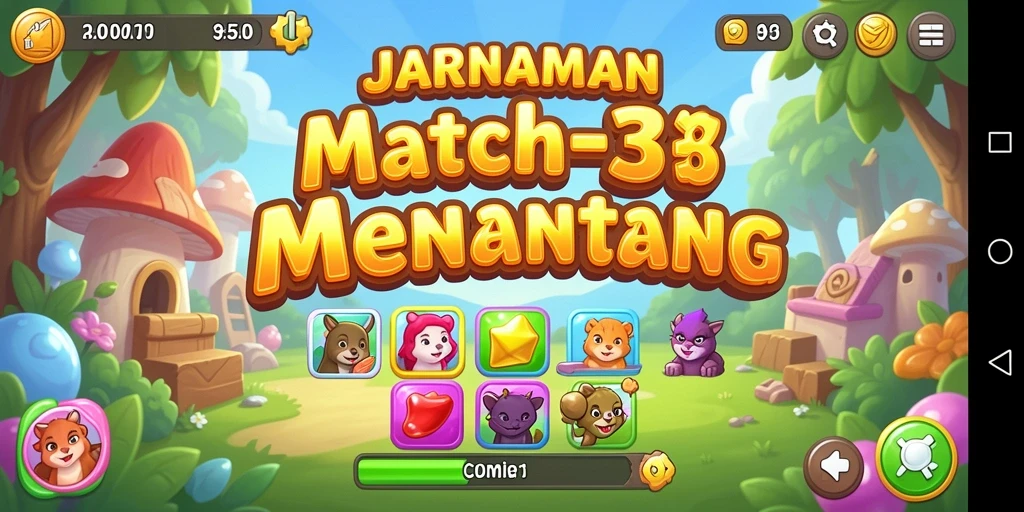Tampilan gameplay seru JARUM77 saat mencocokkan elemen.