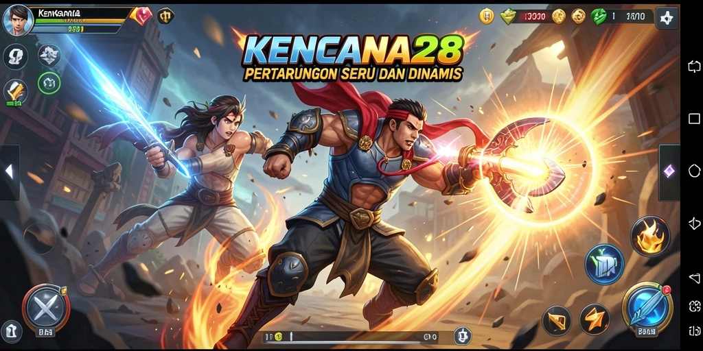 Tampilan gameplay KENCANA28 yang penuh aksi dan seru.