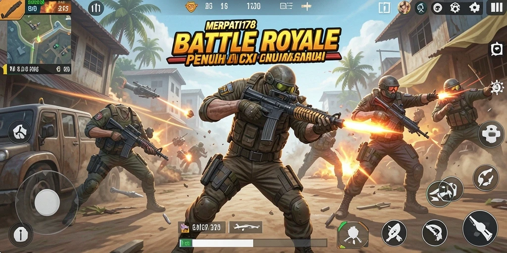 Screenshot aksi menegangkan di medan perang MERPATI178.