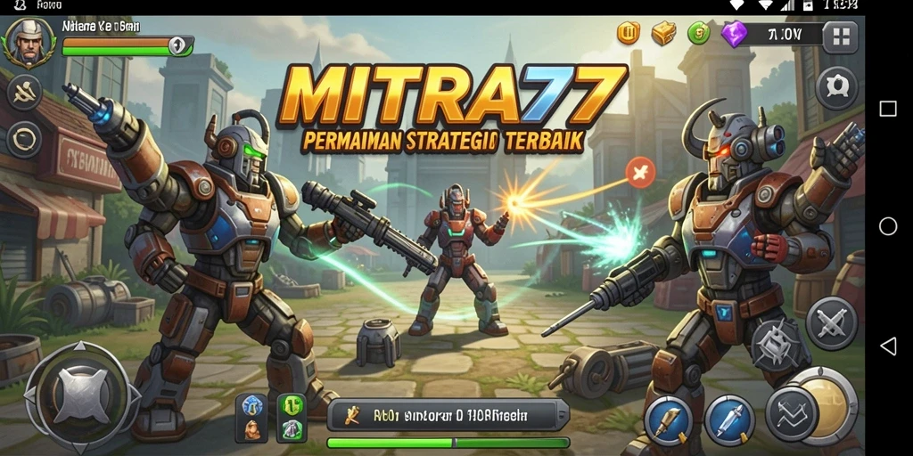 Tampilan gameplay MITRA77 menunjukkan pertempuran strategi yang mendebarkan.
