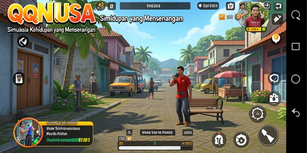 Tampilan gameplay QQNUSA yang menarik dan penuh warna.