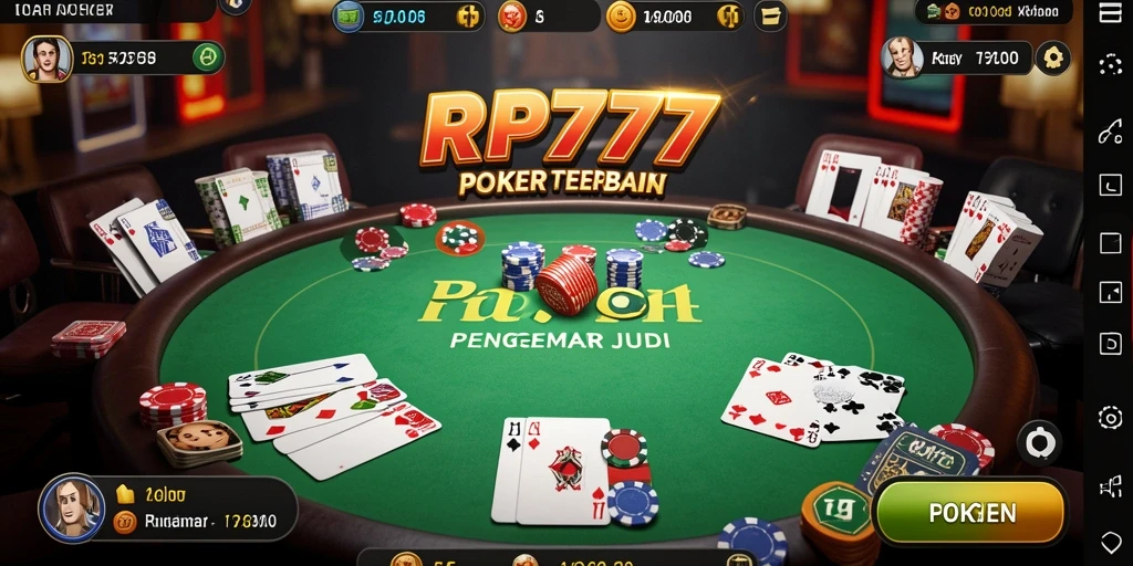Tampilan gameplay poker yang seru dan interaktif di RP777.