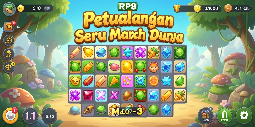 Screenshot menampilkan keseruan gameplay RP8 dengan kombinasi elemen Match-3.
