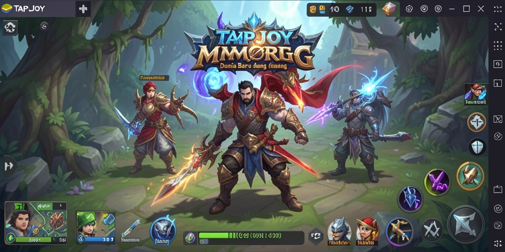 TAPJOY menampilkan pertempuran epik dalam dunia MMORPG yang mengagumkan.