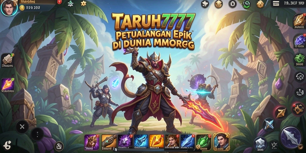 Tangkapan layar utama TARUH777 menampilkan aksi pertarungan spektakuler dalam dunia MMORPG.