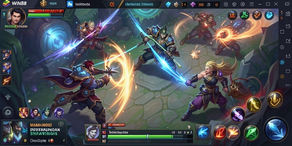 Gameplay seru dan penuh strategi dalam WIN88 MOBA.